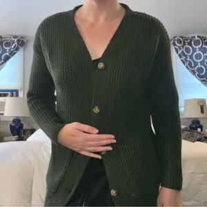 Elegant Forest Green Women's Cardigan